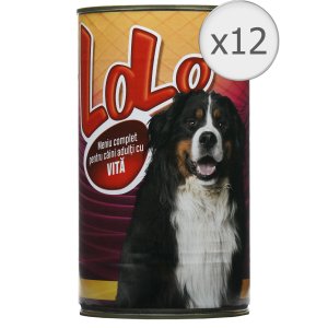 Hrana umeda pentru caini Lolo, Vita, 12 buc x 1240g