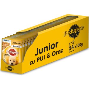 Hrana umeda pentru caini Pedigree Junior, Pui, 24x100g