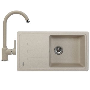 Pachet chiuveta bucatarie fragranite Franke BSG 611-78 + Baterie Franke Pola 1.0, cartus ceramic, Avena